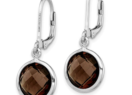 Sterling silver quartz earrings, alternate view