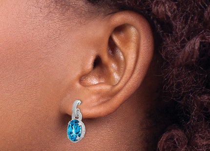 Sterling silver blue topaz earrings, another view