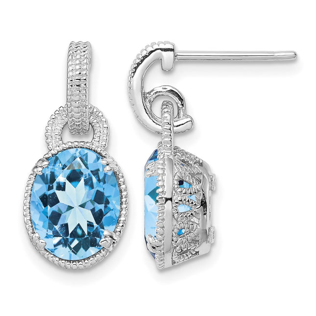 Sterling silver blue topaz earrings