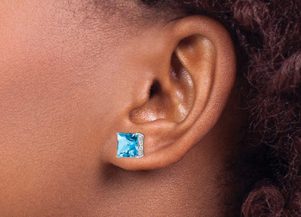 Sterling silver blue topaz earrings, another view