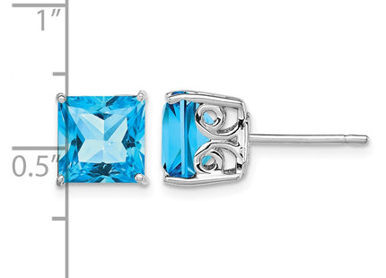 Sterling silver blue topaz earrings, further view