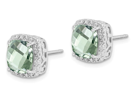 Sterling silver diamond earrings, alternate view