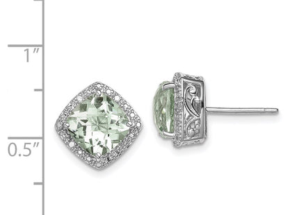 Sterling silver diamond earrings, further view