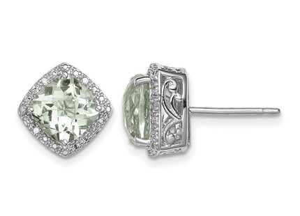 Sterling silver diamond earrings