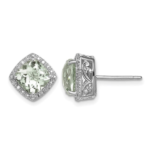 Sterling silver diamond earrings
