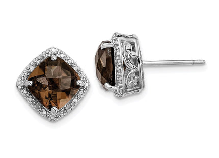 Sterling Silver Earrings Style QE9850SQ - Classique Jewelry Inc.
