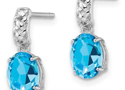 Sterling silver blue topaz earrings, alternate view