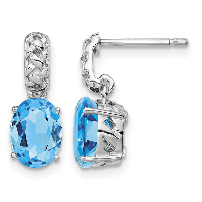 Sterling silver blue topaz earrings