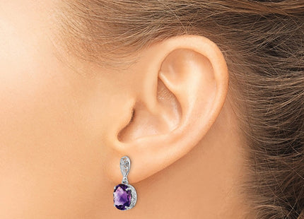 Sterling silver amethyst earrings, another view