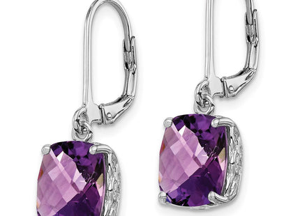 Sterling silver amethyst earrings, alternate view