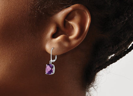 Sterling silver amethyst earrings, another view