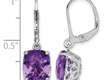 Sterling silver amethyst earrings, further view