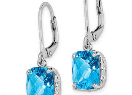 Sterling silver blue topaz earrings, alternate view