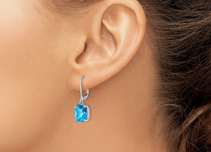 Sterling silver blue topaz earrings, another view