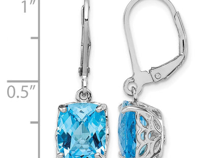 Sterling silver blue topaz earrings, further view