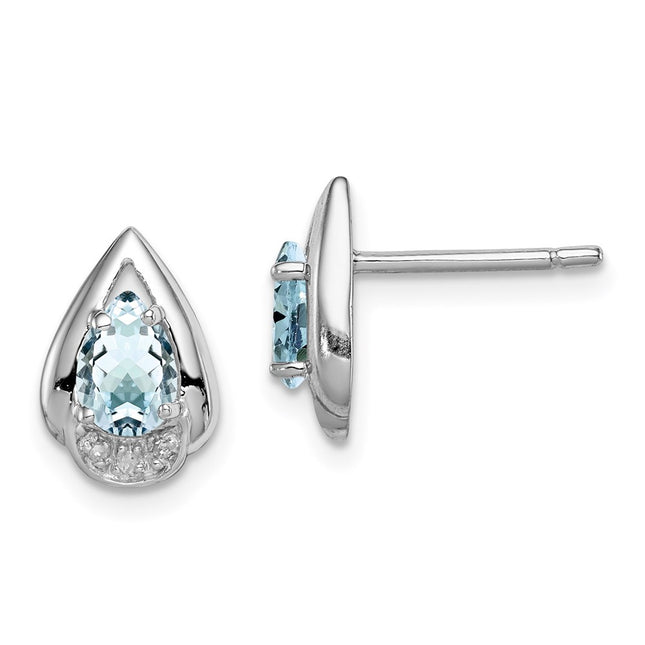 Sterling Silver Earrings Style QE9924AQ - Classique Jewelry Inc.