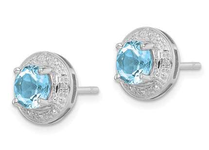 Sterling silver diamond earrings, alternate view