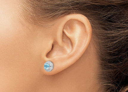 Sterling silver diamond earrings, another view