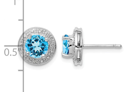 Sterling silver diamond earrings, further view
