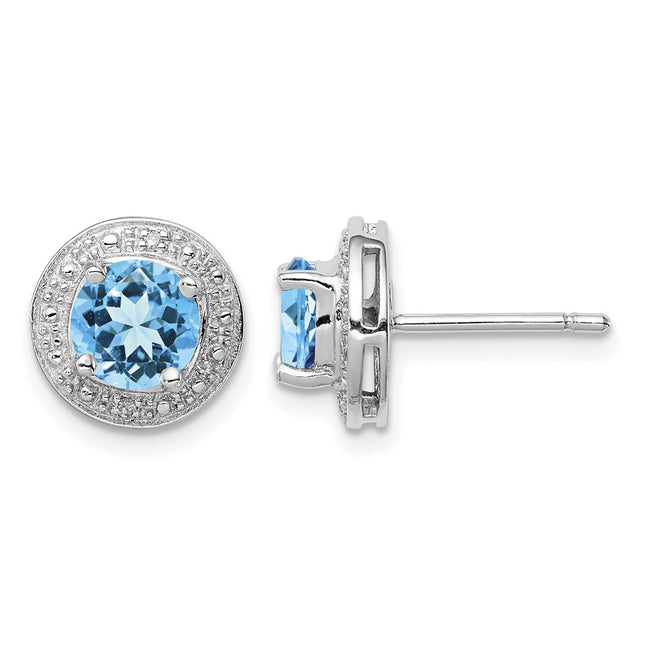 Sterling silver diamond earrings