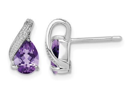 Sterling silver diamond earrings