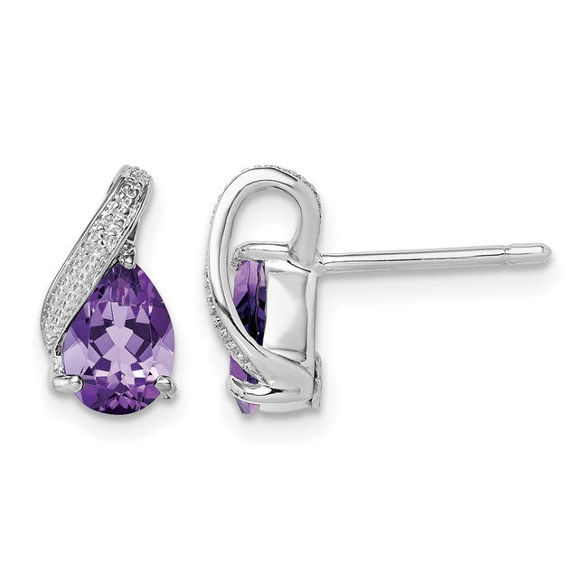Sterling silver diamond earrings