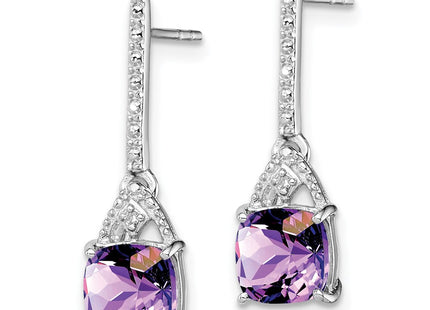 Sterling silver diamond earrings, alternate view