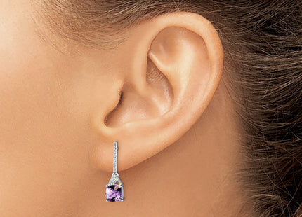 Sterling silver diamond earrings, another view