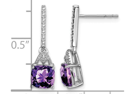 Sterling silver diamond earrings, further view