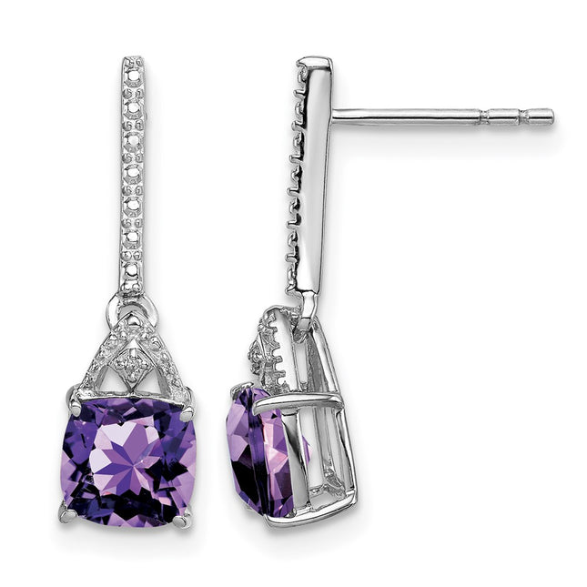 Sterling silver diamond earrings