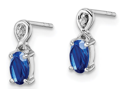 Sterling silver diamond oval earrings, alternate view