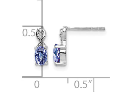 Sterling silver diamond oval earrings, further view
