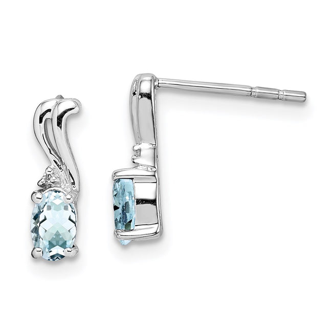 Sterling Silver Earrings Style QE9967AQ - Classique Jewelry Inc.