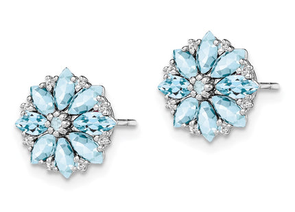 Sterling Silver Earrings Style QE9988AQ - Classique Jewelry Inc.