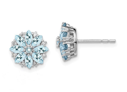 Sterling Silver Earrings Style QE9988AQ - Classique Jewelry Inc.