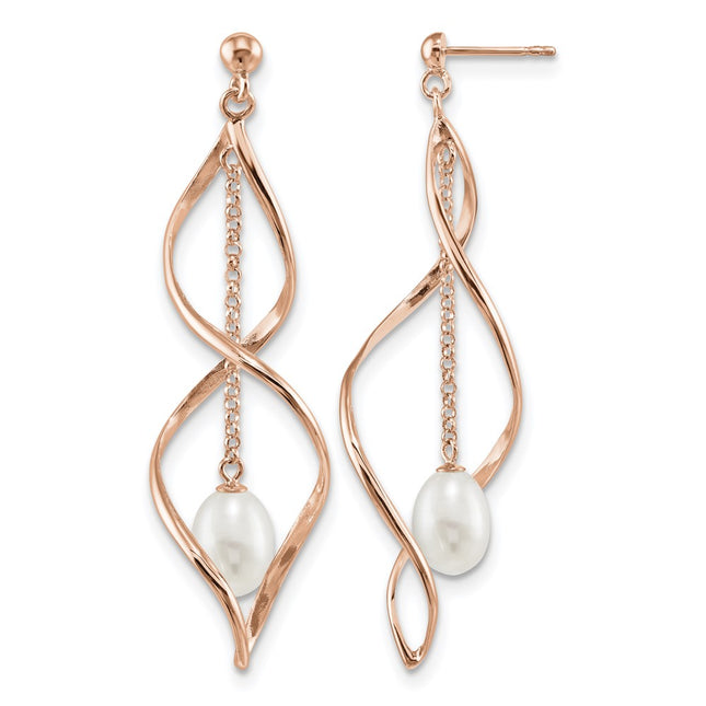 Sterling silver pearl drop earrings