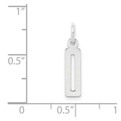 Sterling Silver/Rhodium-plated Elongated Polished Number 0 Charm