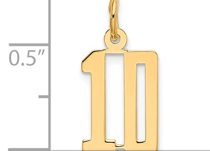 Sterling Silver/Gold-Plated Elongated Number 10 Charm