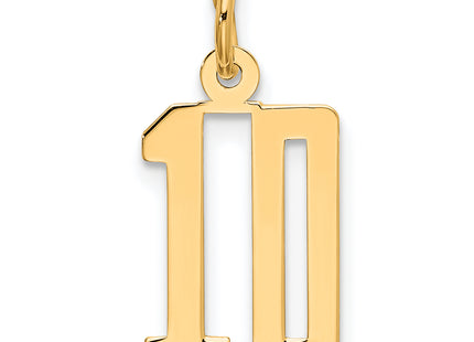 Sterling Silver/Gold-Plated Elongated Number 10 Charm
