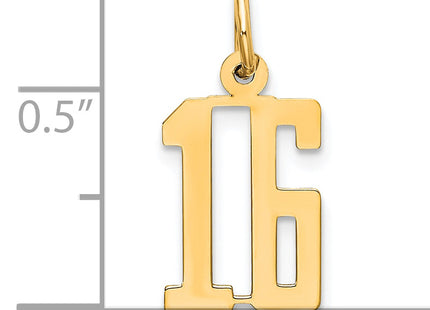 Sterling Silver/Gold-Plated Elongated Number 16 Charm