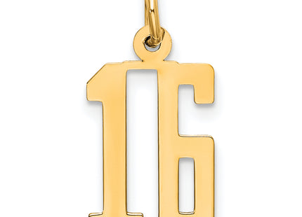 Sterling Silver/Gold-Plated Elongated Number 16 Charm