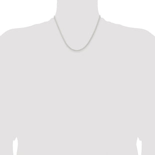 Sterling Silver Rhodium-plated Beveled Curb Chain