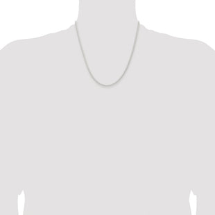 Sterling Silver Rhodium-plated Beveled Curb Chain
