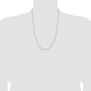 Sterling Silver Rhodium-plated Beveled Curb Chain