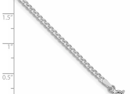 Sterling Silver Rhodium-plated Beveled Curb Bracelet