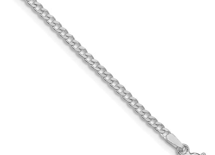 Sterling Silver Rhodium-plated Beveled Curb Chain