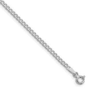 Sterling Silver Rhodium-plated Beveled Curb Chain