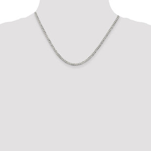 Sterling Silver Beveled Curb Chain (Style QFB080-18)