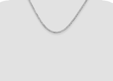 Sterling Silver Rhodium-plated Beveled Curb Chain