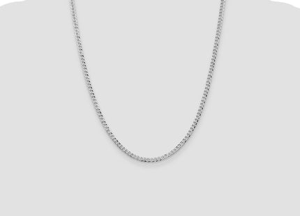 Sterling Silver Rhodium-plated Beveled Curb Chain